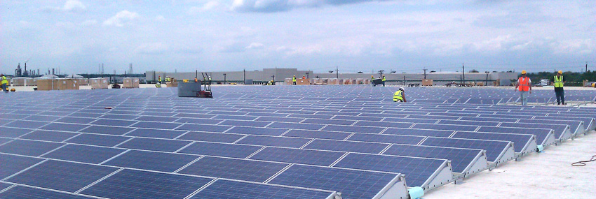 Solar Panels being installed – White Rose Facility in Carteret, NJ